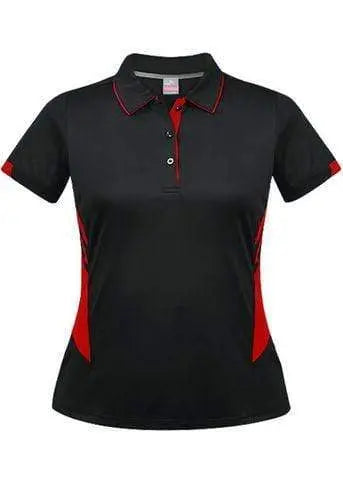 Aussie Pacific Ladies Tasman Polo Shirt 2311 Casual Wear Aussie Pacific Black/Red 6